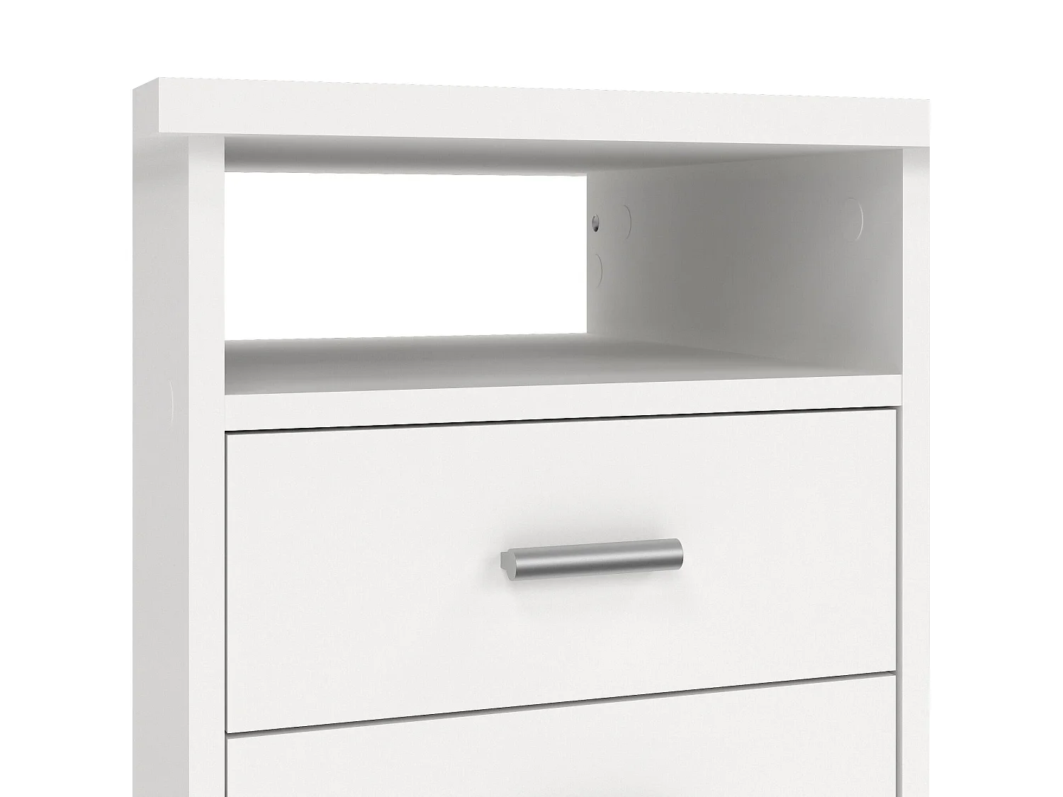 Bureau Appollo, 3 lades, 110x49x76h cm wit, blad van gemelamineerd hout, kleur blad wit