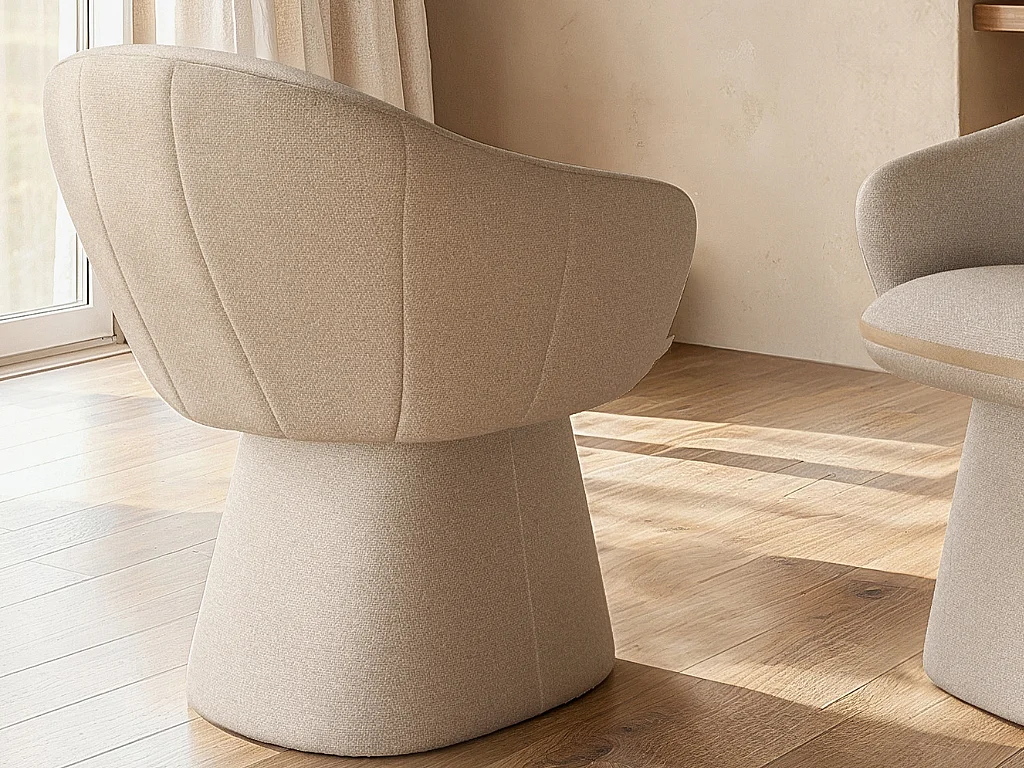 SOLACE+CO Sylvia Curved Back Upholstered Dining Chair Beige