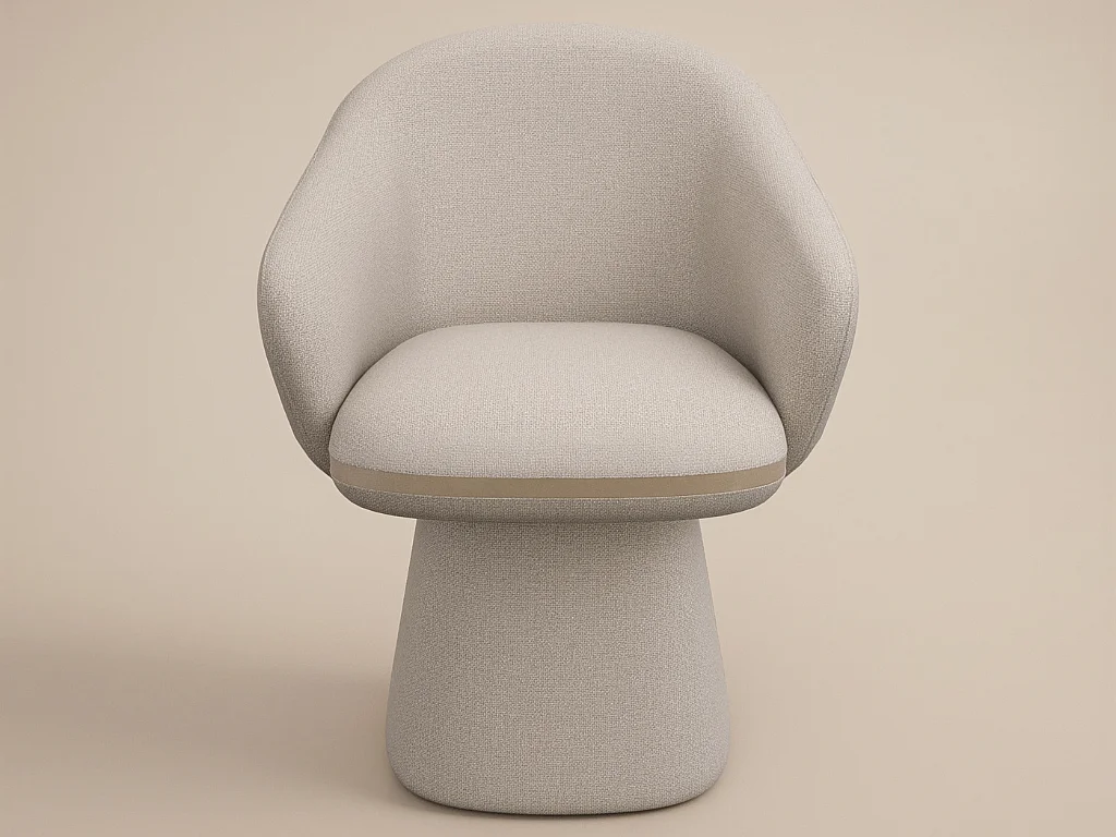SOLACE+CO Sylvia Curved Back Upholstered Dining Chair Beige