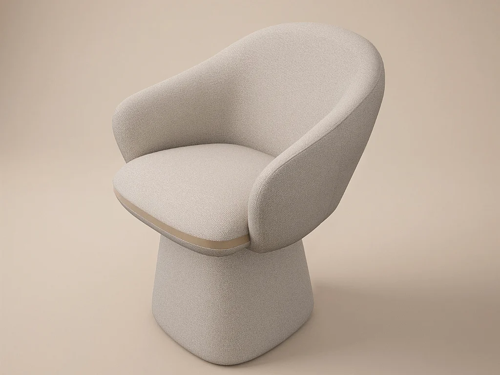 SOLACE+CO Sylvia Curved Back Upholstered Dining Chair Beige