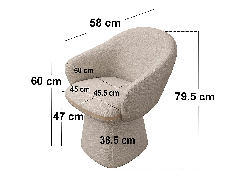 SOLACE+CO Sylvia Curved Back Upholstered Dining Chair Beige