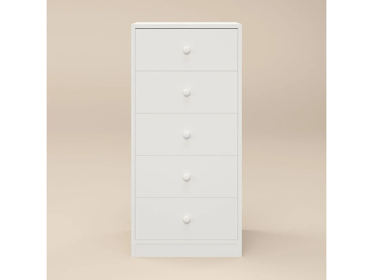 Flair Wizard Chest of 5 Drawers White