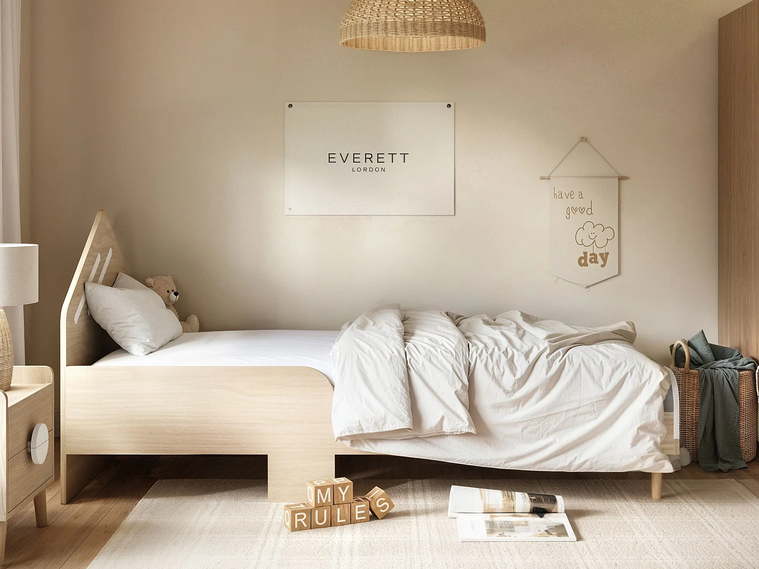 Flair Noah Single Bed Oak & White
