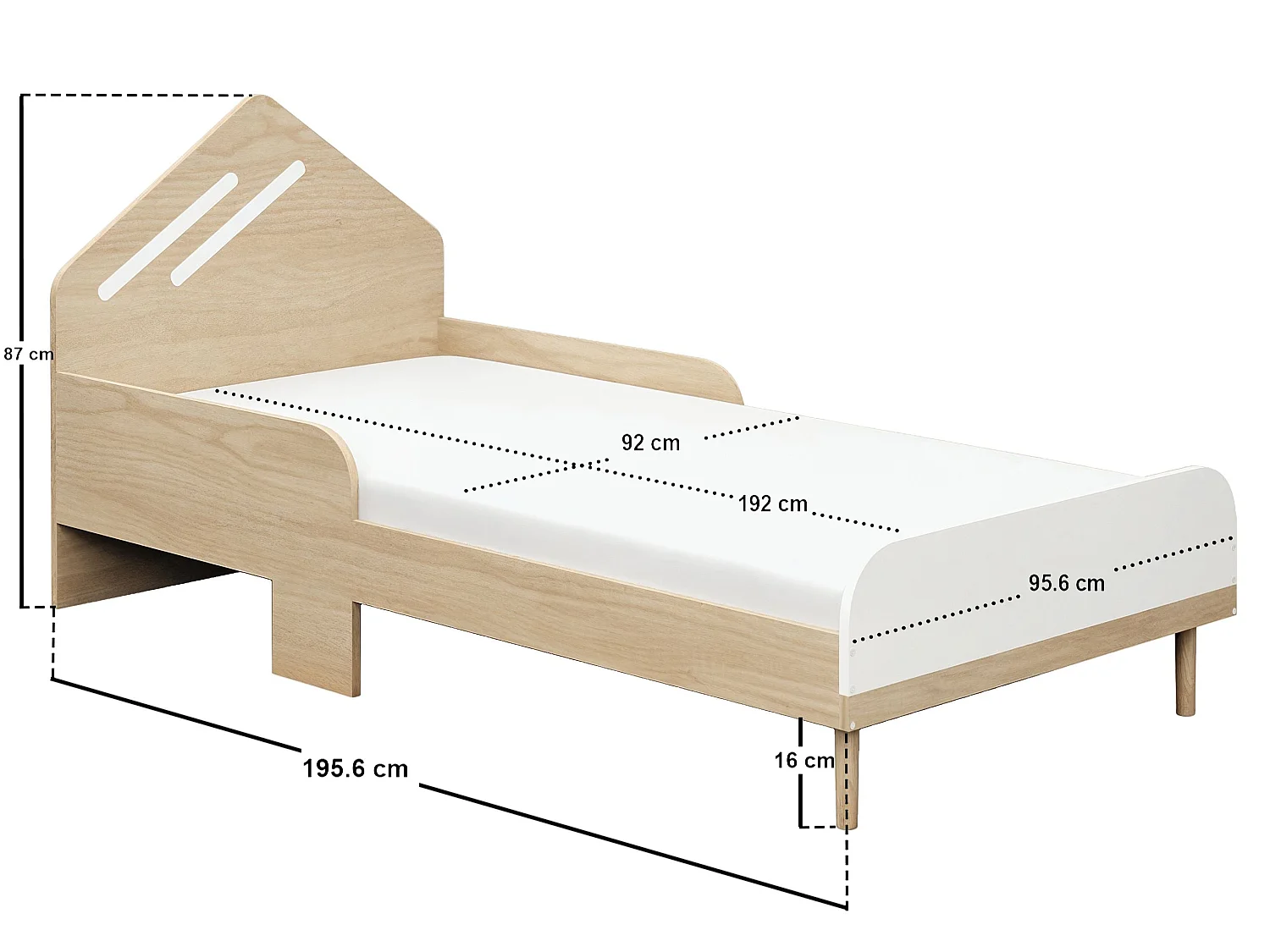 Flair Noah Single Bed Oak & White