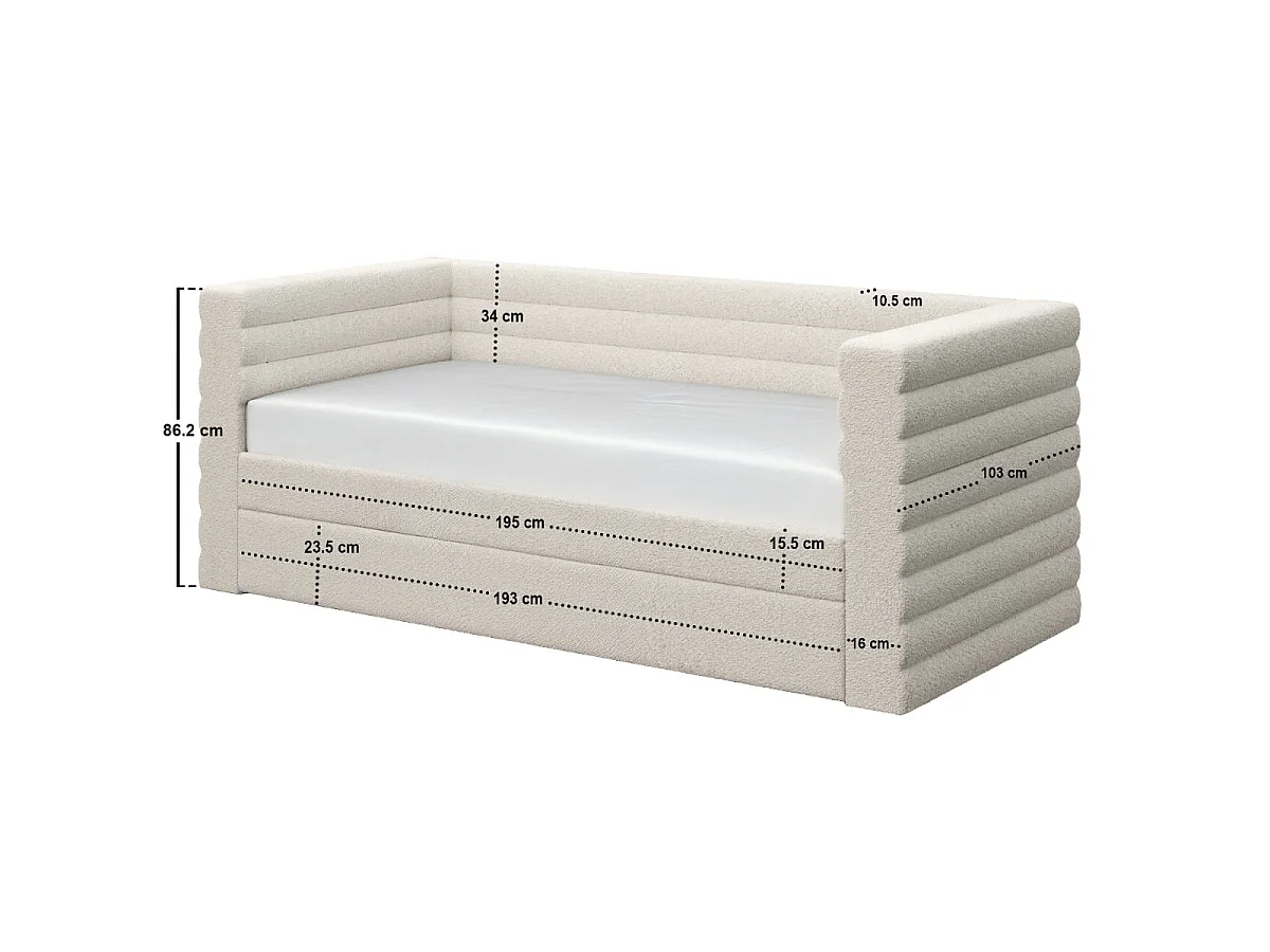 Flair Yuma Guest Bed Cream Boucle