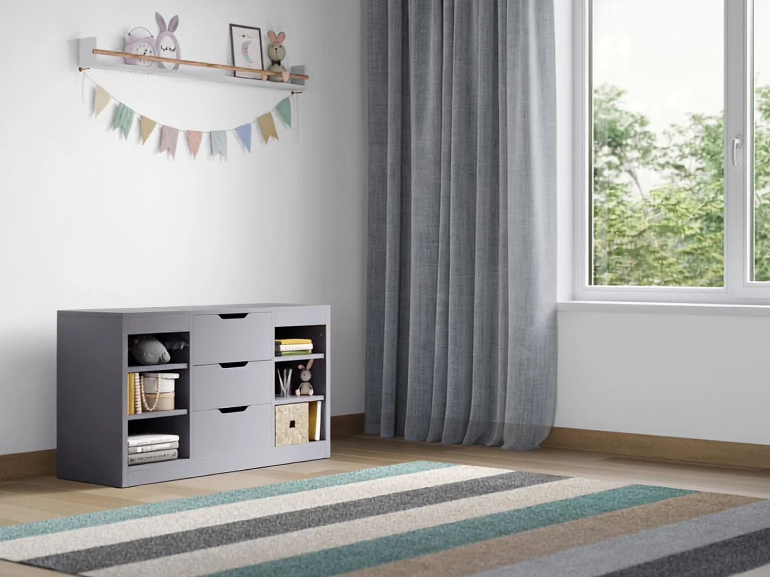 Flair Charlie Drawer Unit Grey