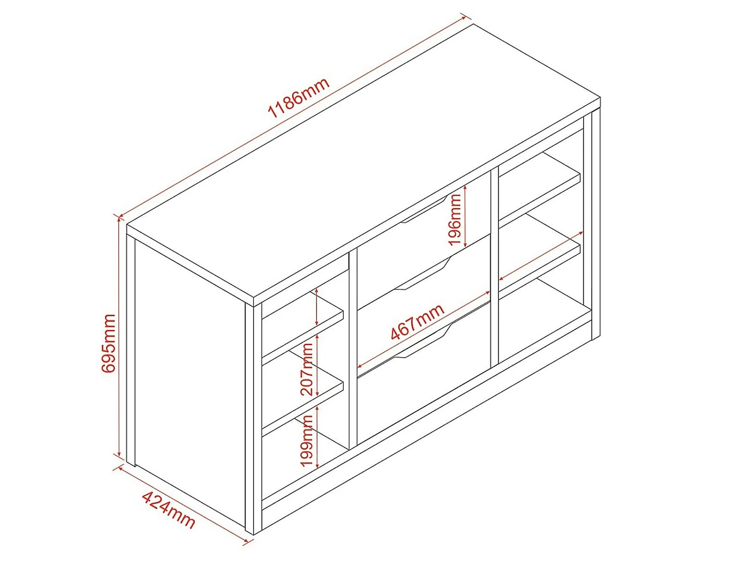 Flair Charlie Drawer Unit Grey