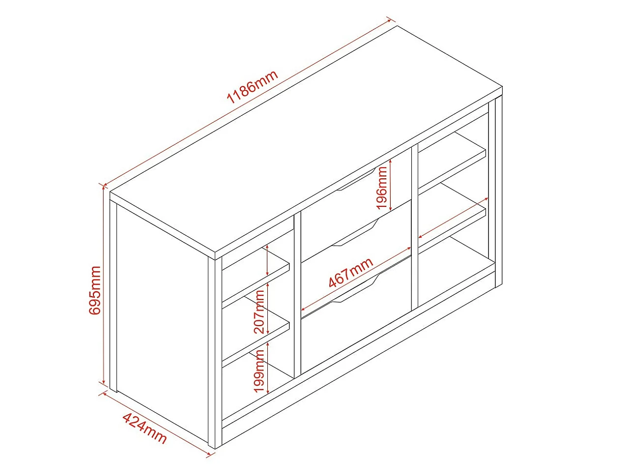 Flair Charlie Drawer Unit White