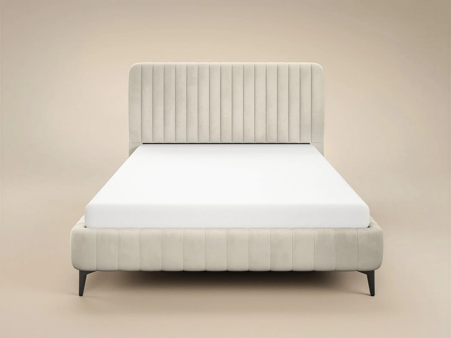 SOLACE+CO Adelaide Upholstered Bed Frame Beige Double