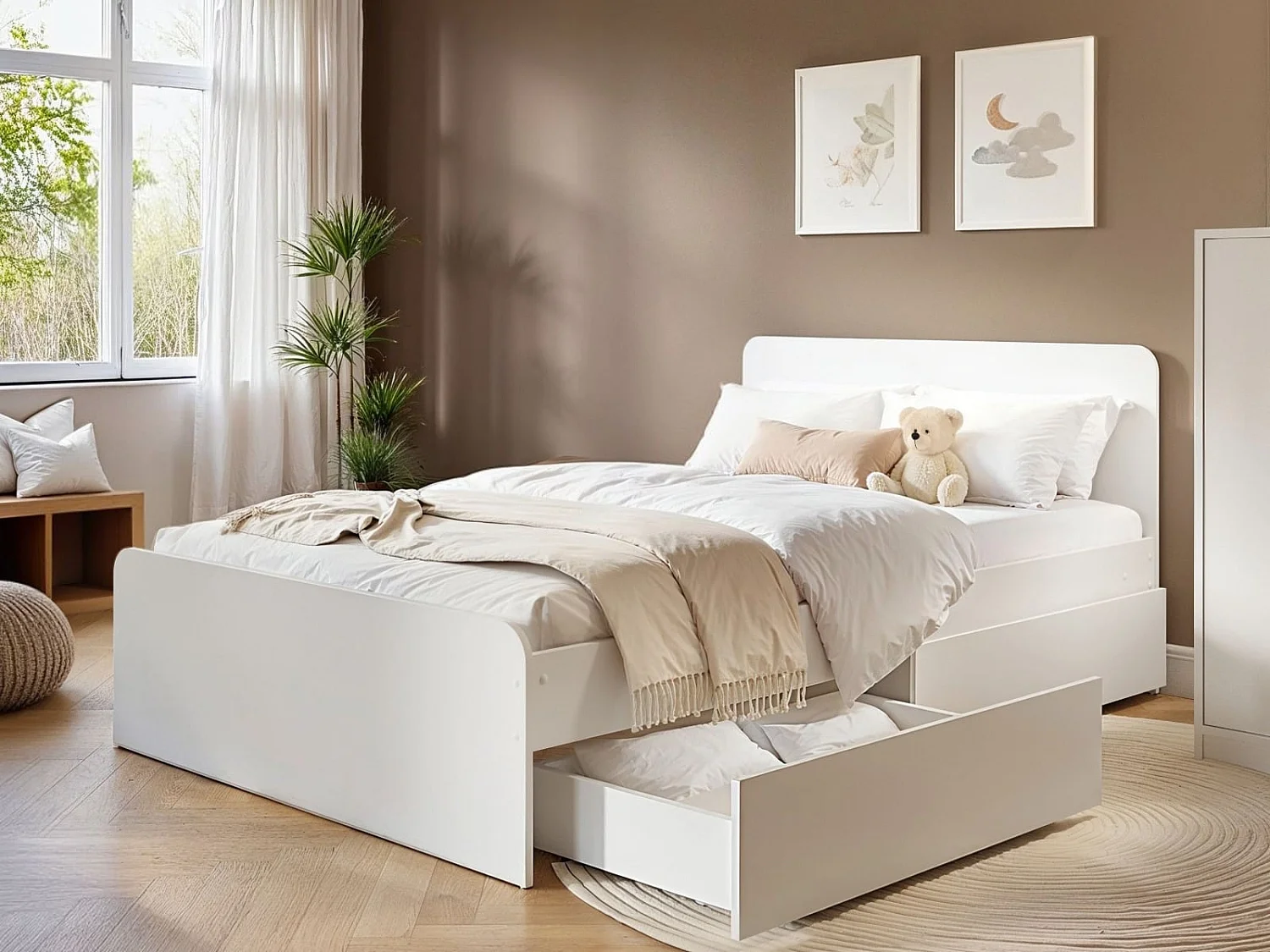 Flair Furnishings Wizard Small Double White Bed Frame