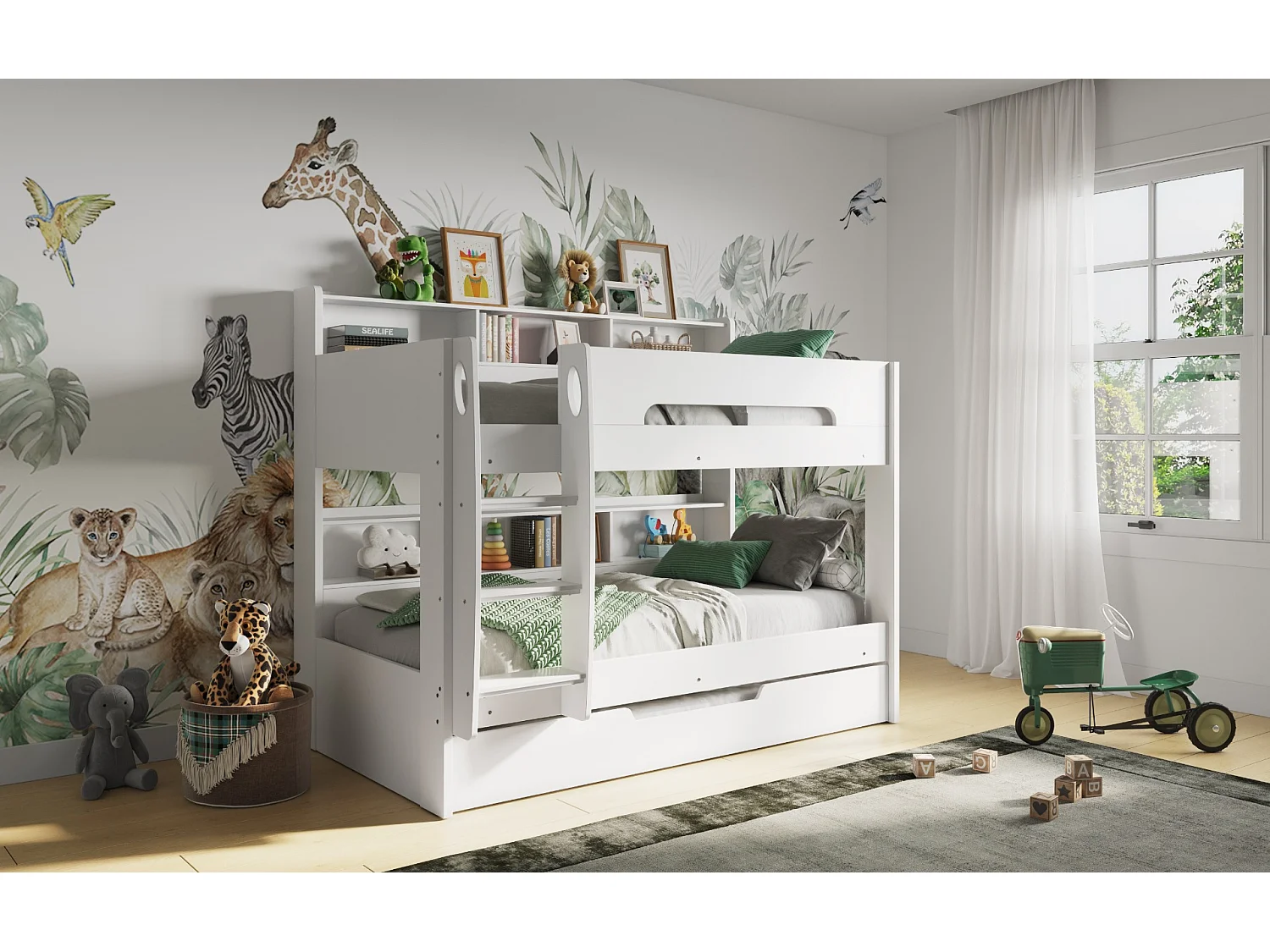 Flair Interstellar Bunk Bed with Storage White