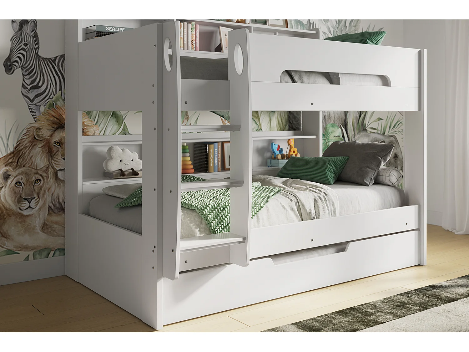 Flair Interstellar Bunk Bed with Storage White
