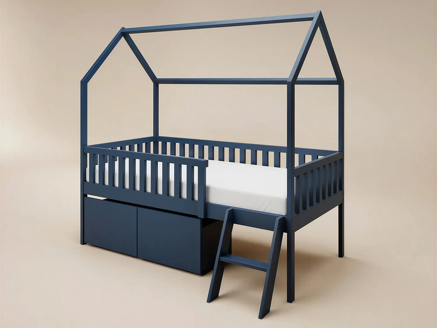 Flair Explorer Single Mid Sleeper Bed with Toy Box Navy