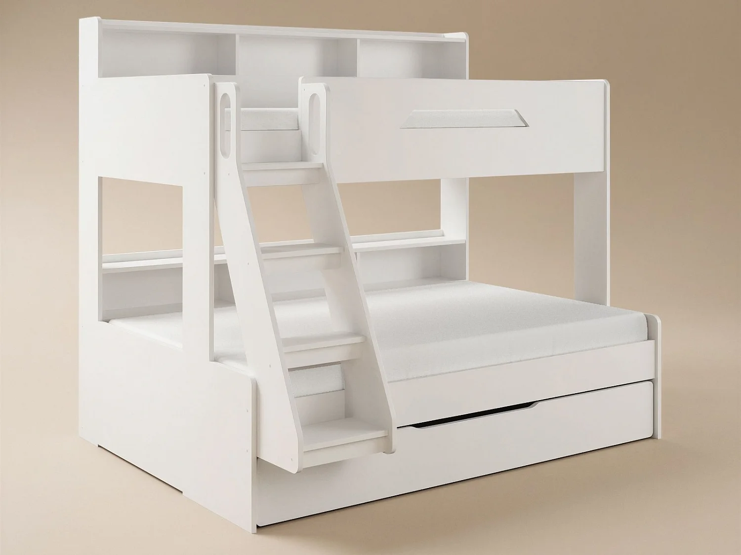 Flair Interstellar Triple Bunk Bed with Storage White