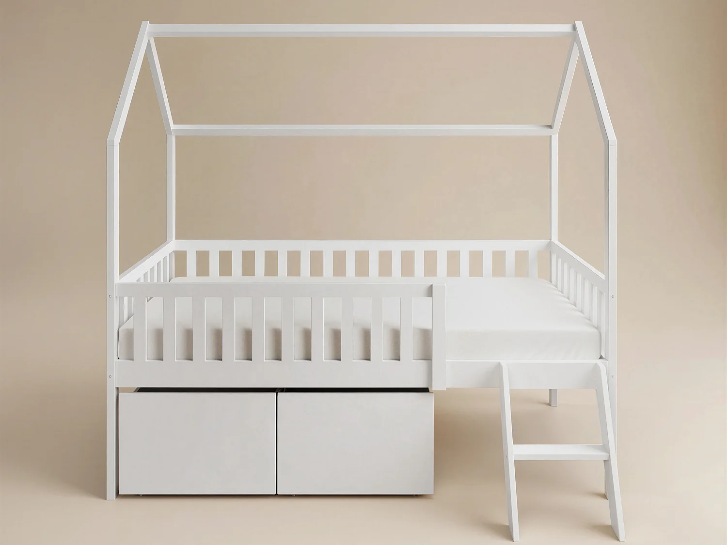 Flair Explorer Single Mid Sleeper Bed with Toy Box White