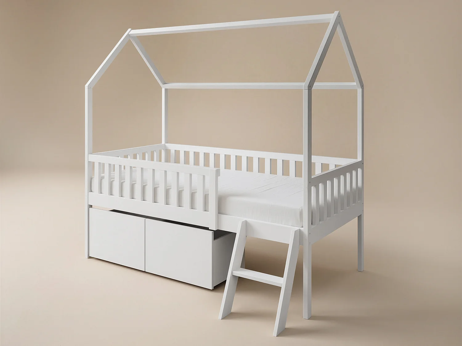 Flair Explorer Single Mid Sleeper Bed with Toy Box White