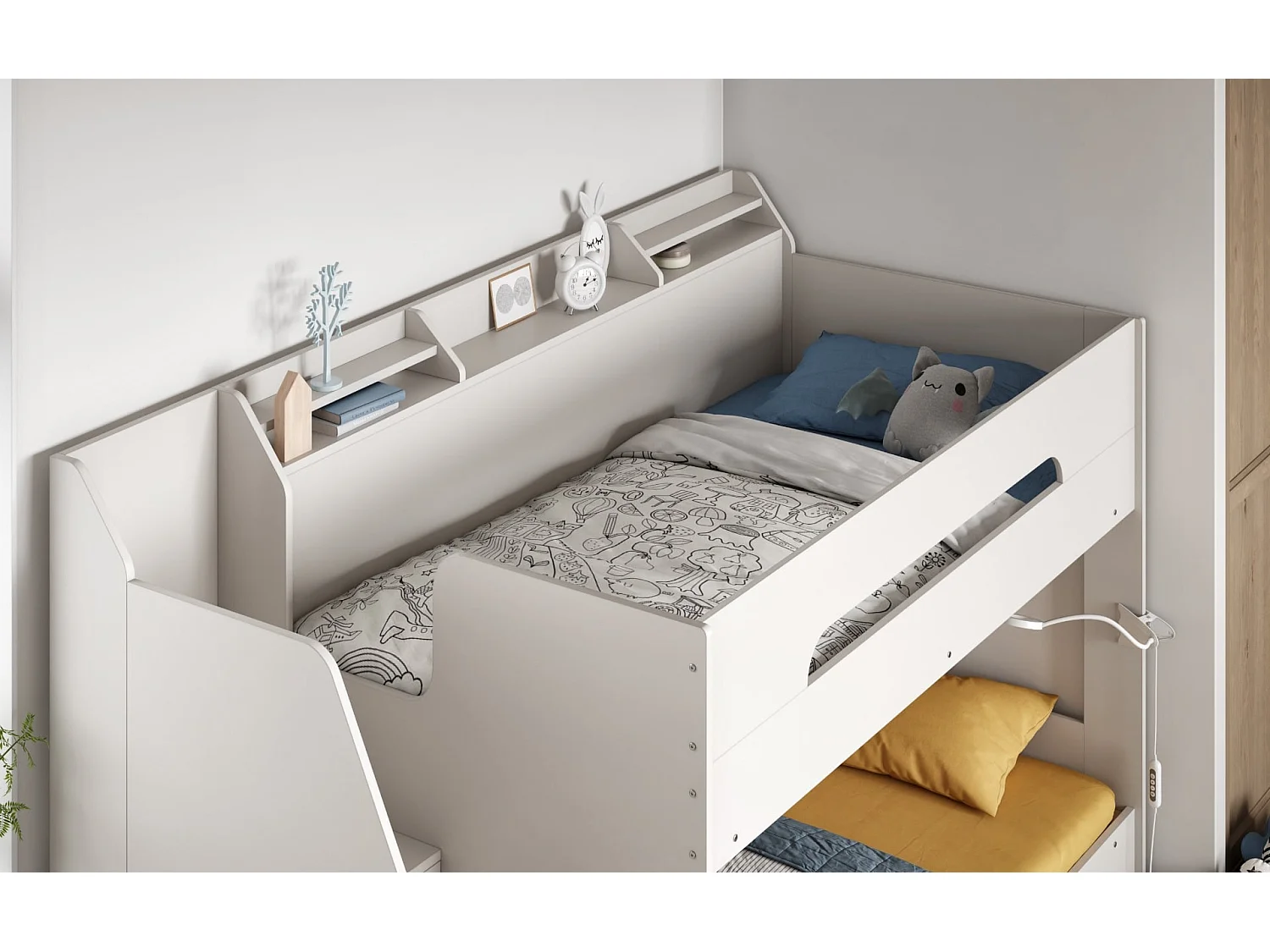 Flair Slick Staircase Bunk Bed White