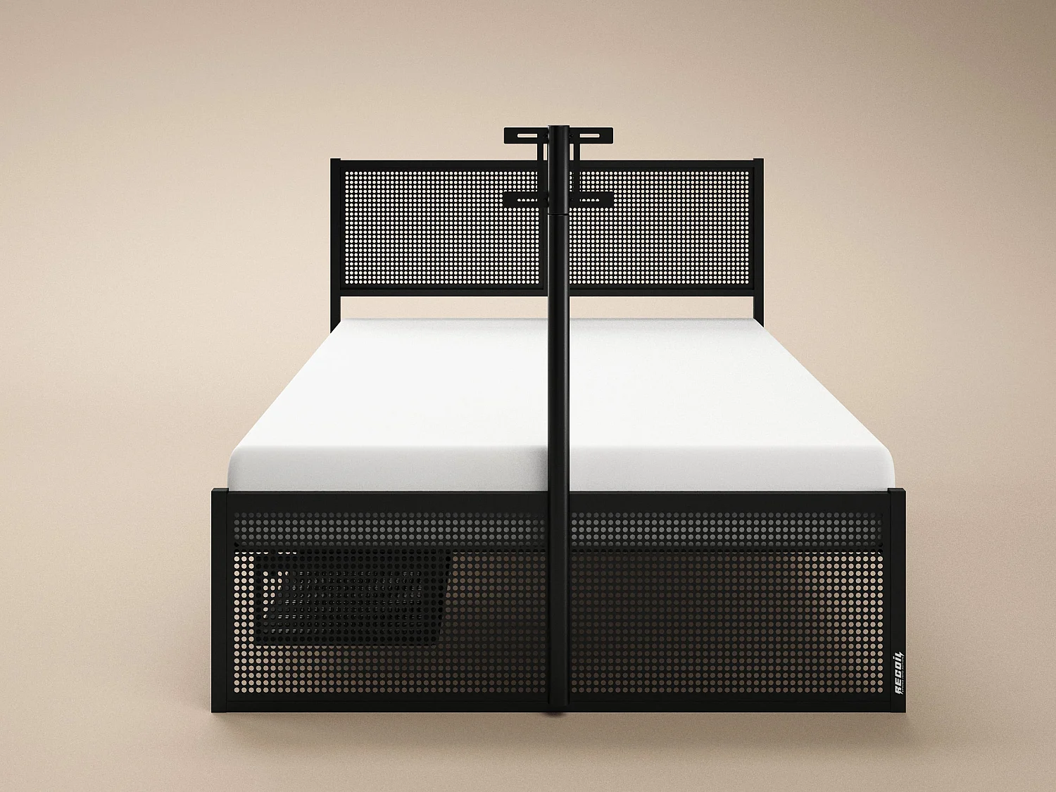 Recoil Kage Metal TV Bed with Storage & LED Black Small Double