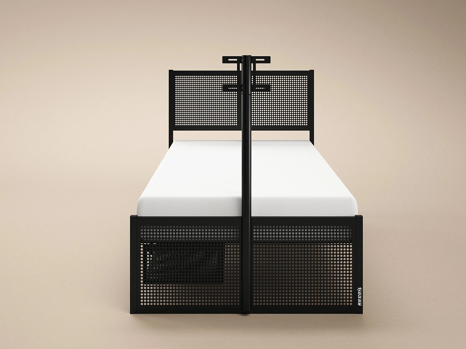 Recoil Kage Metal TV Bed with Storage & LED Black Single