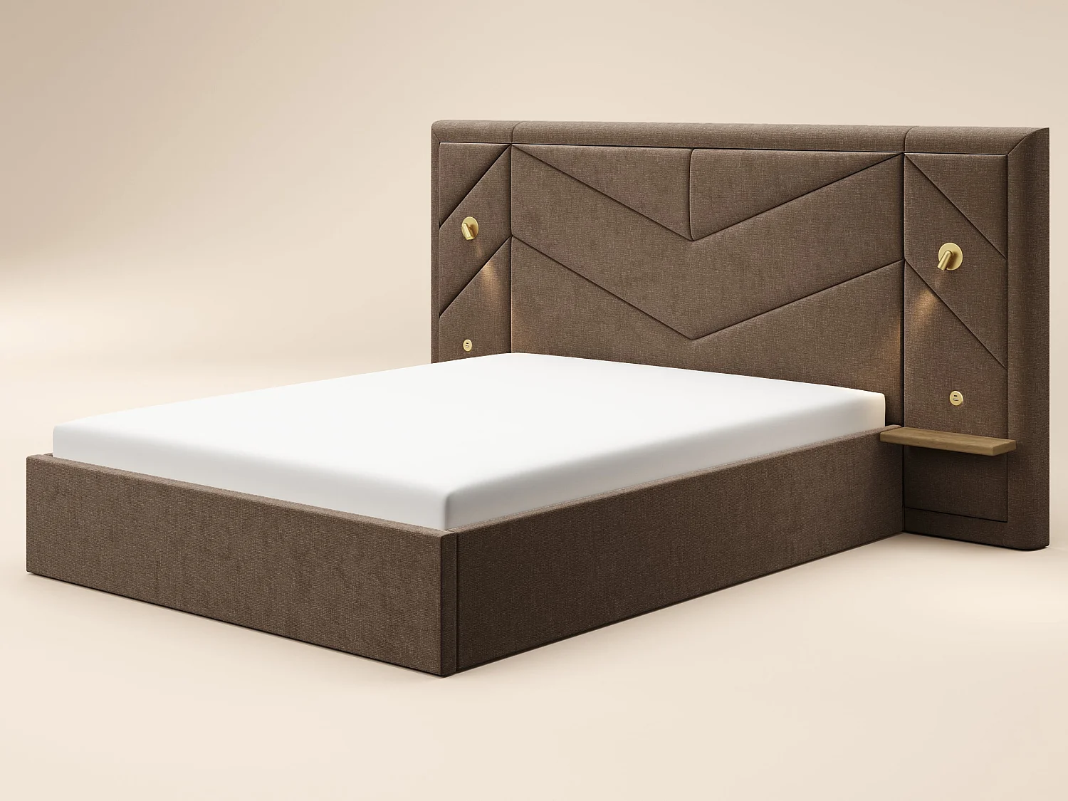 Flair Alice Hotel Ottoman Bed Double Brown Chenille