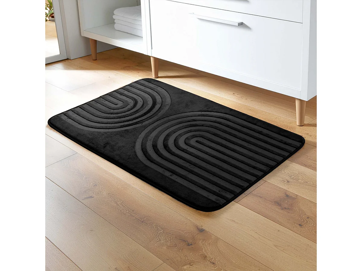 Tapis de Bain Microfibre "Allure" 45x75cm Noir