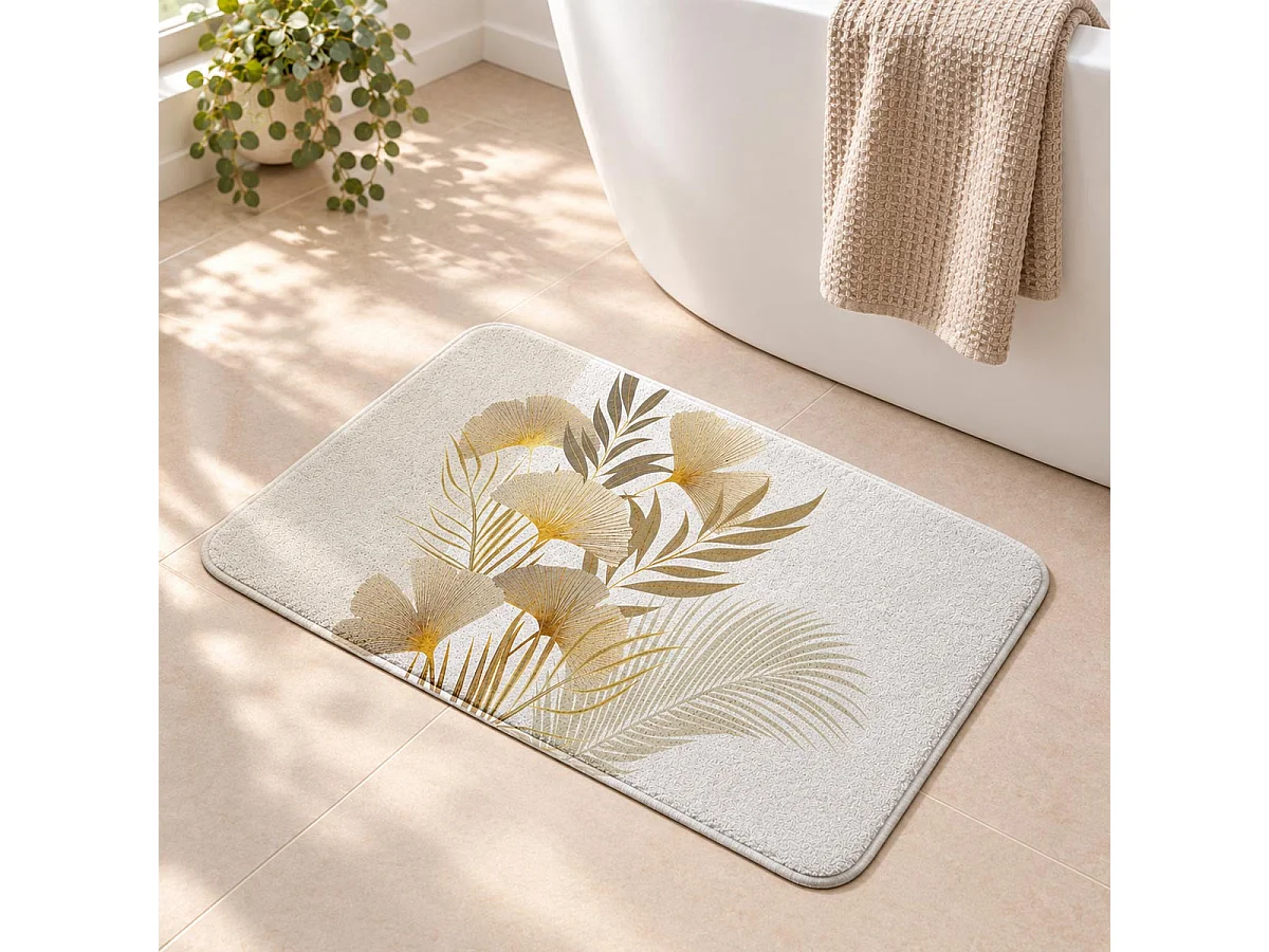 Tapis de Bain Microfibre "Auxane" 45x75cm Naturel