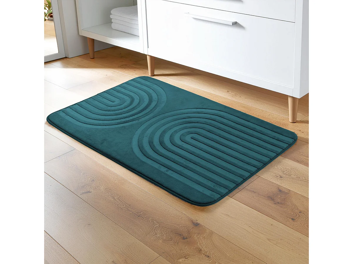 Tapis de Bain Microfibre "Allure" 45x75cm Bleu Émeraude