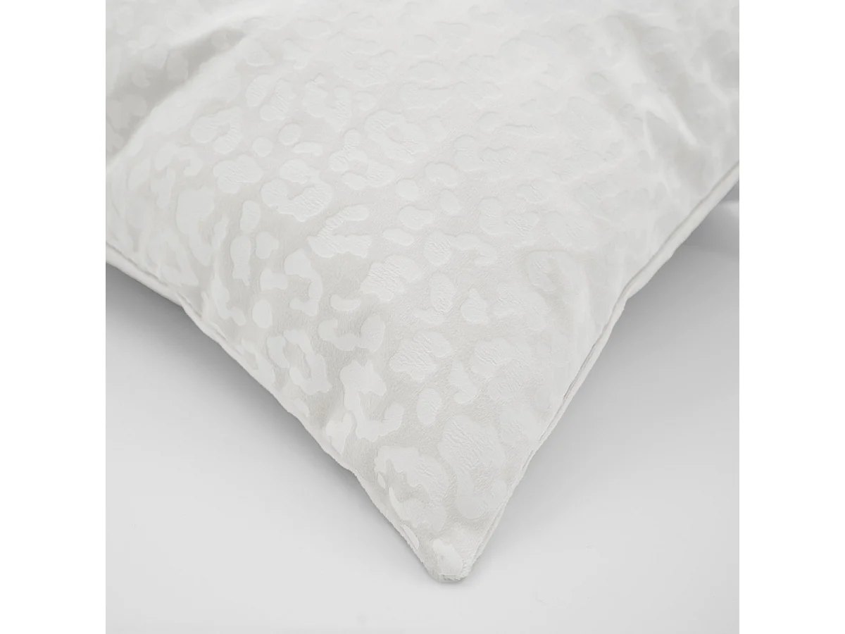 Housse de Coussin en Velours "Fauve" 40x40cm Ivoire