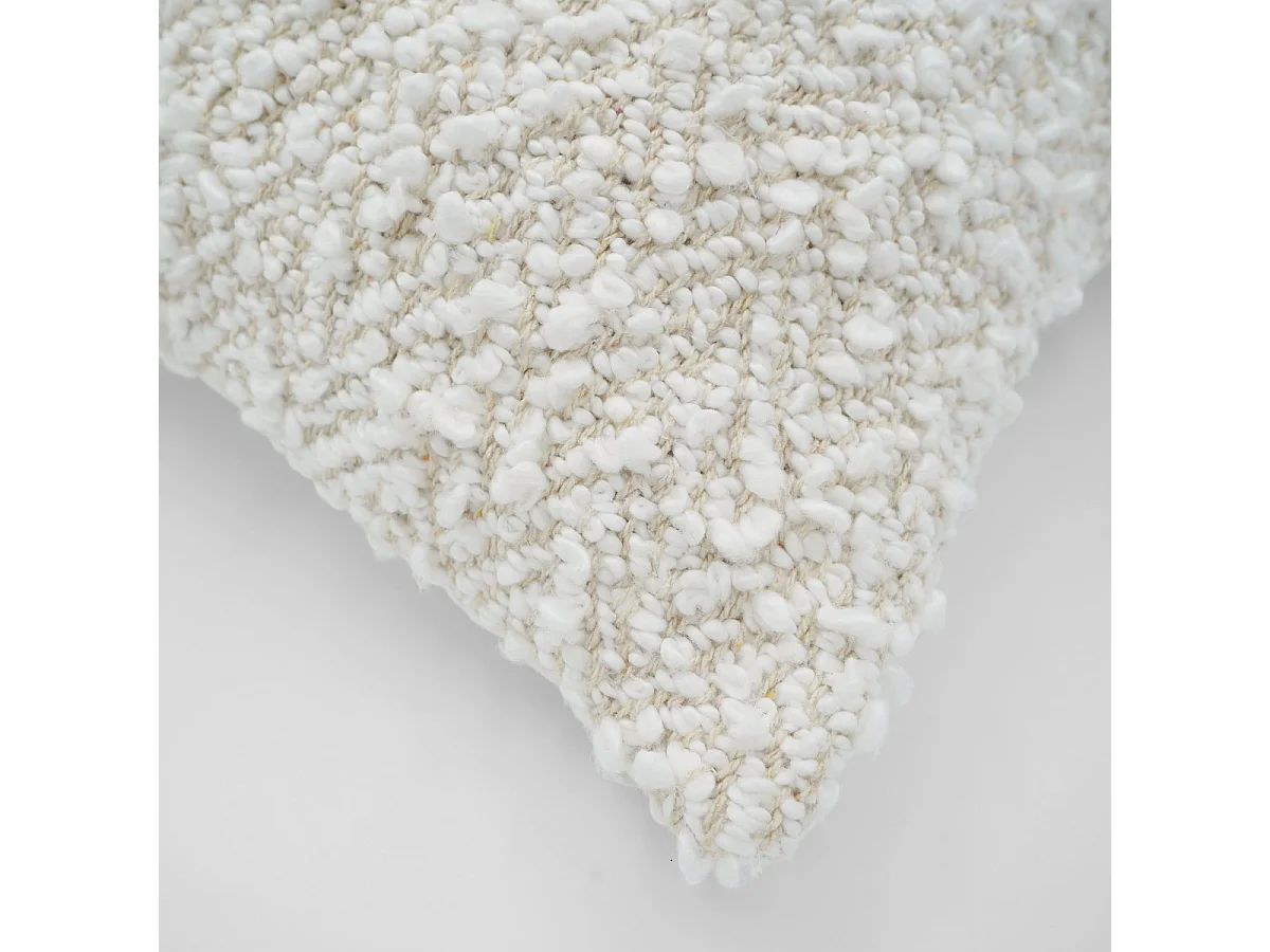 Housse de Coussin Bouclée "Anais" 40x40cm Naturel