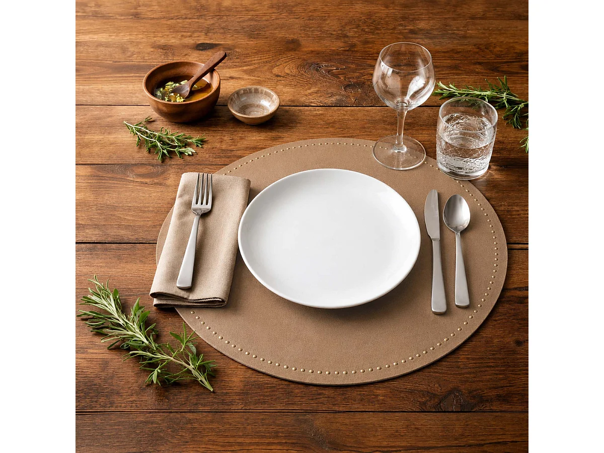Set de Table Rond "Coppeur" 38cm Marron