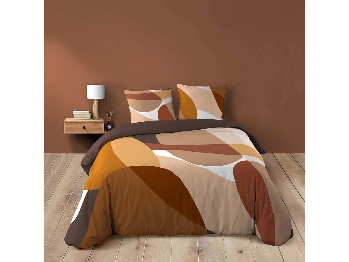 Parure de Lit 3 Pièces "Boogie" 260x240cm Marron