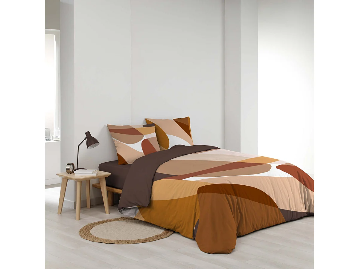 Parure de Lit 3 Pièces "Boogie" 260x240cm Marron
