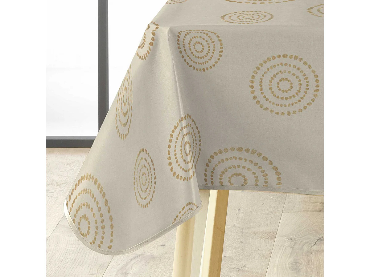Nappe Toile Cirée "Celte" 140x240cm Naturel