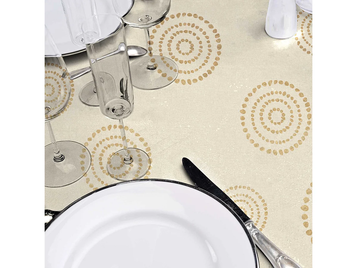 Nappe Toile Cirée "Celte" 140x240cm Naturel