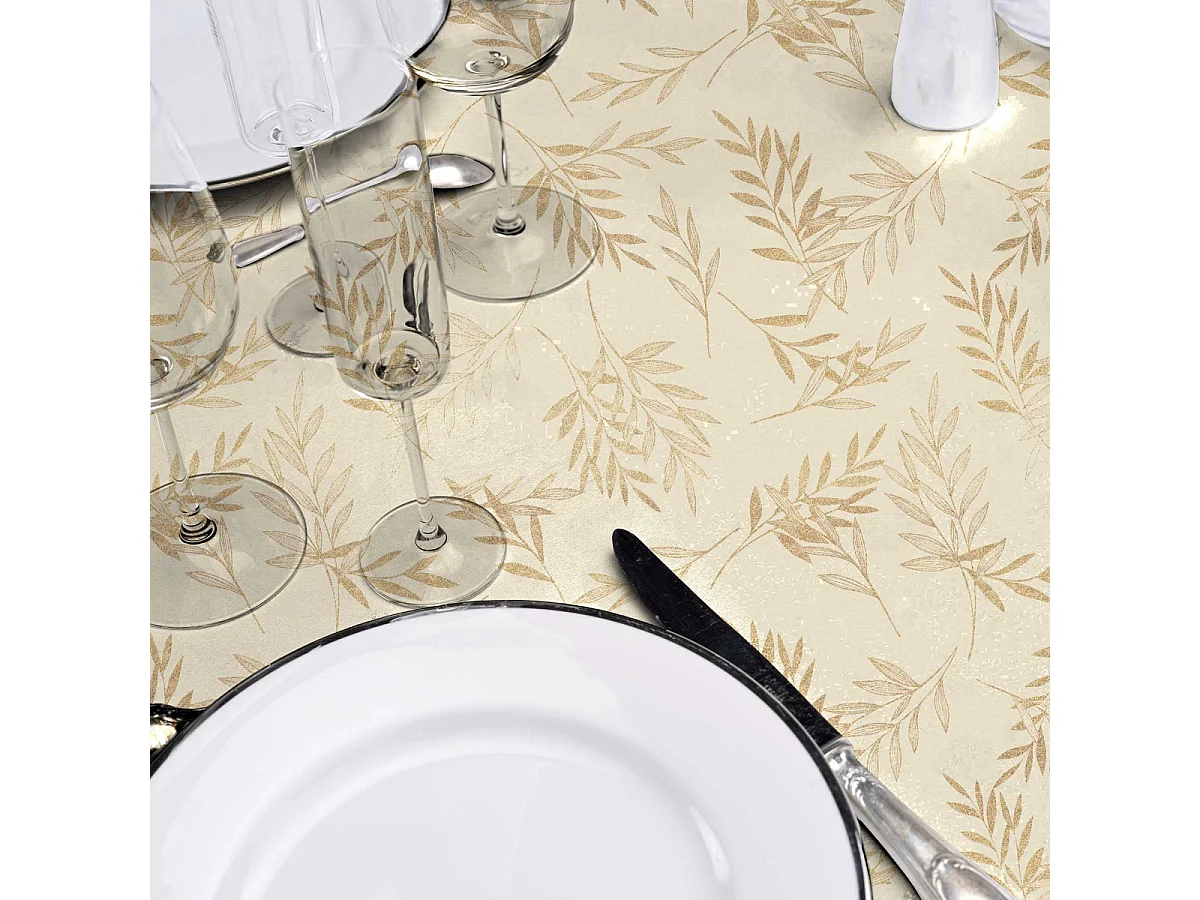 Nappe Toile Cirée "Arbusa" 140x240cm Naturel