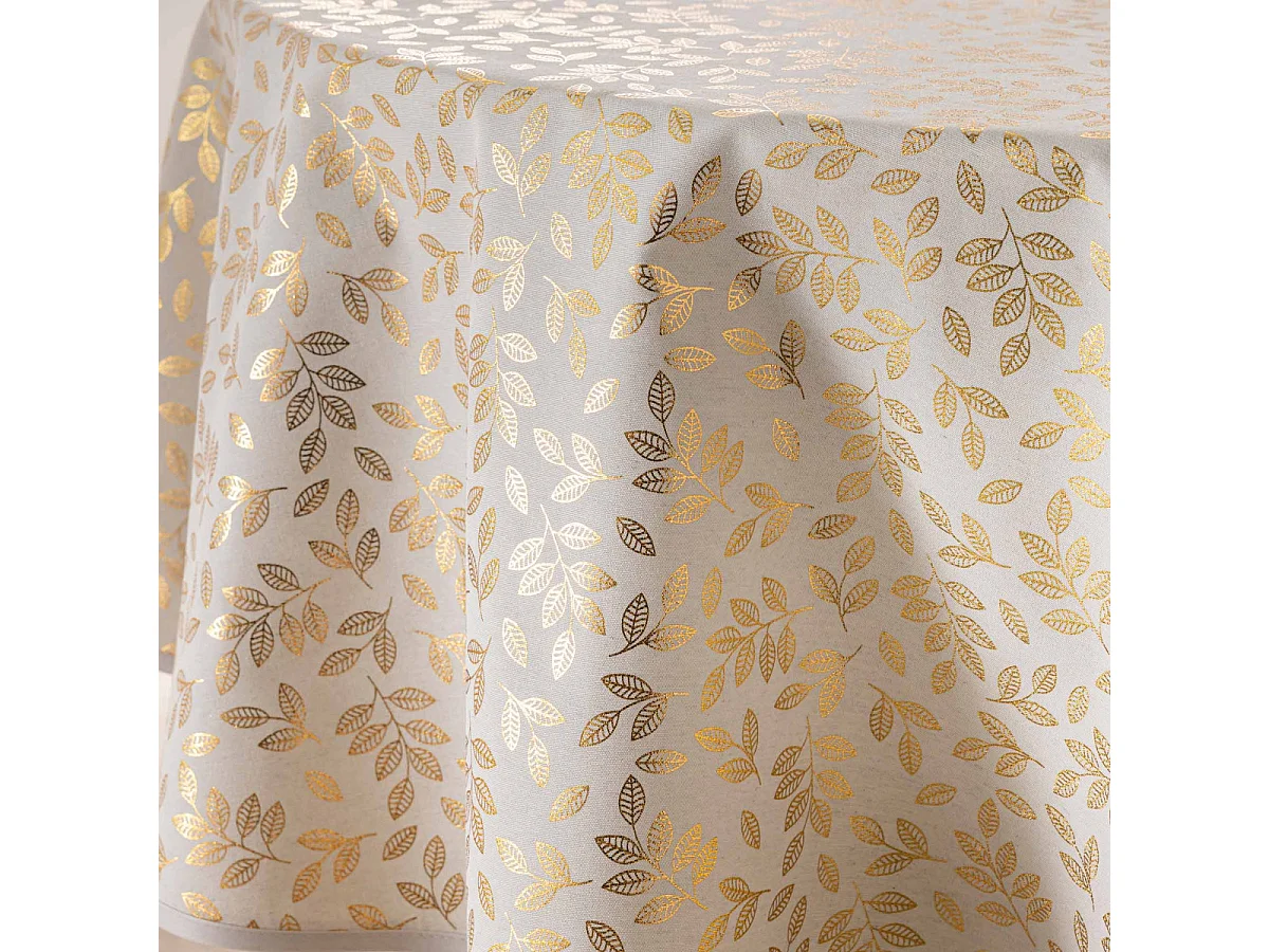 Nappe Antitache Métallisé "Capucine" 180cm Doré