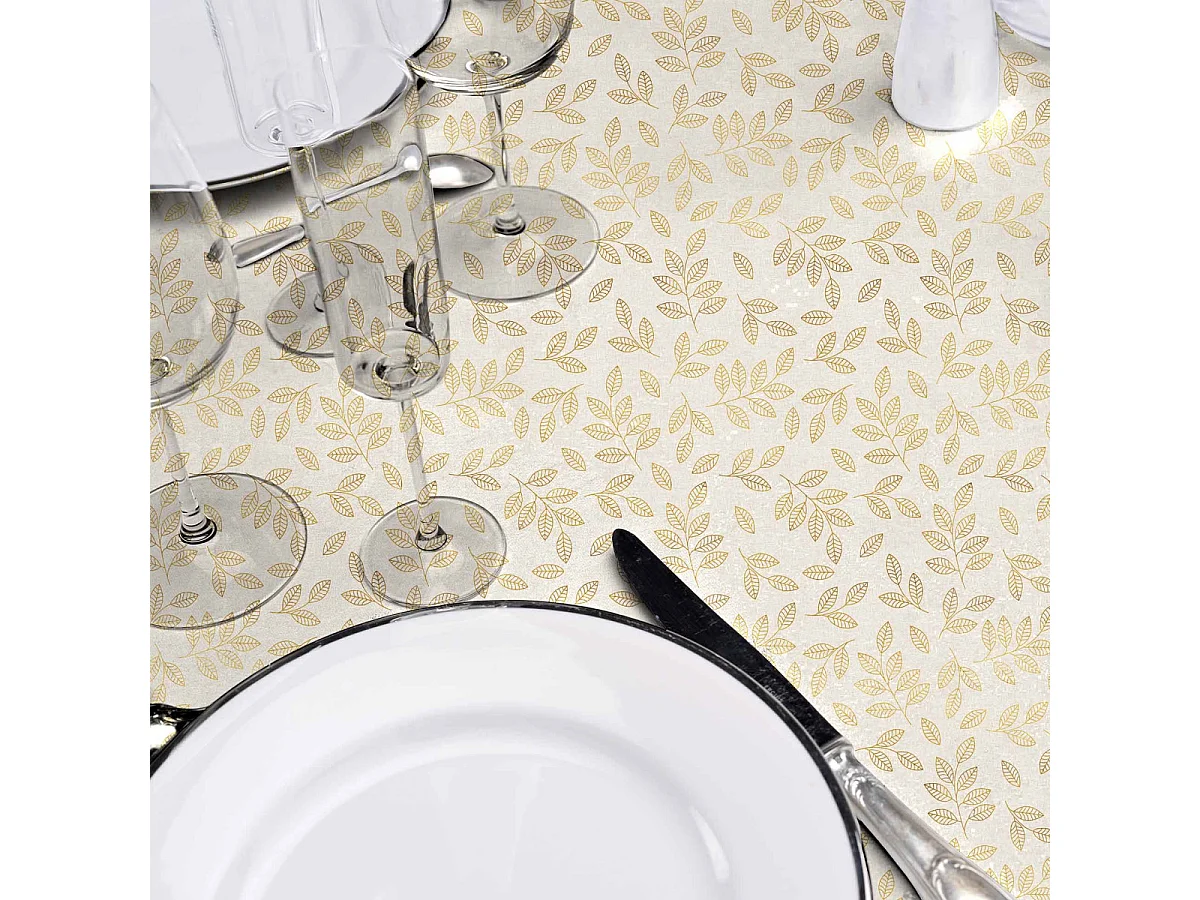Nappe Antitache Métallisé "Capucine" 180cm Doré
