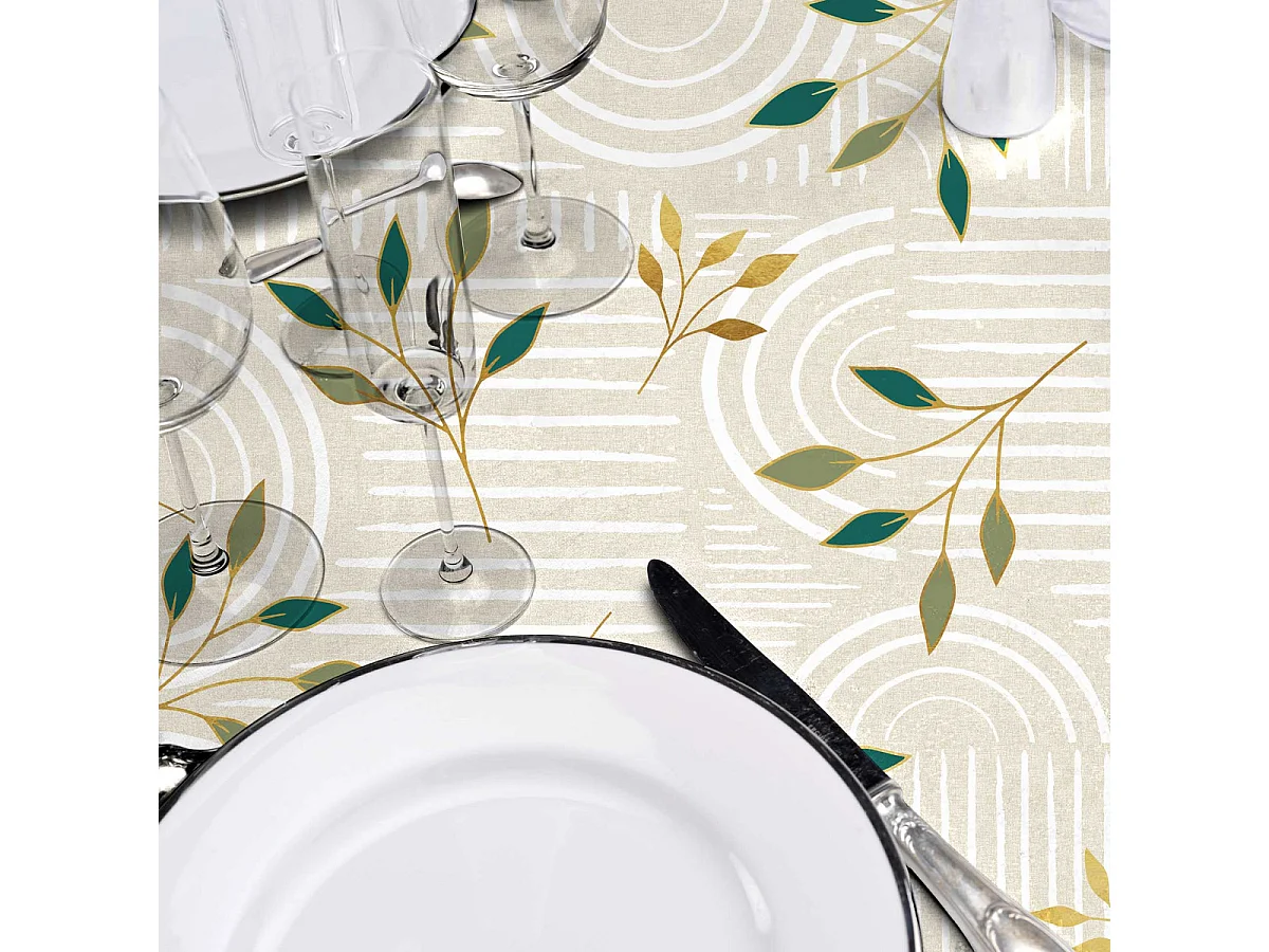 Nappe Antitache Ronde "Ambel" 180cm Naturel