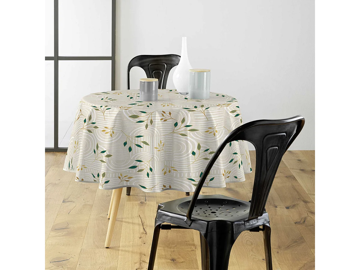 Nappe Antitache Ronde "Ambel" 180cm Naturel