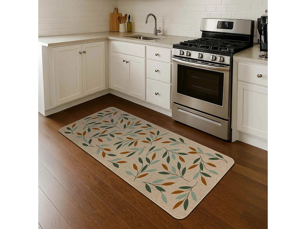 Tapis Tissé Imprimé "Lucene" 45x120cm Naturel