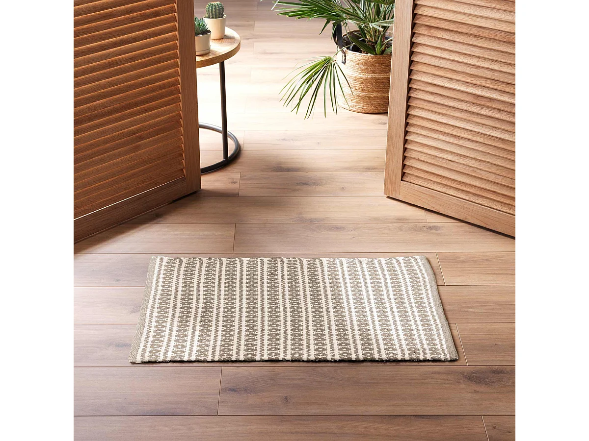 Tapis Tissé en Coton "Gino" 50x80cm Naturel
