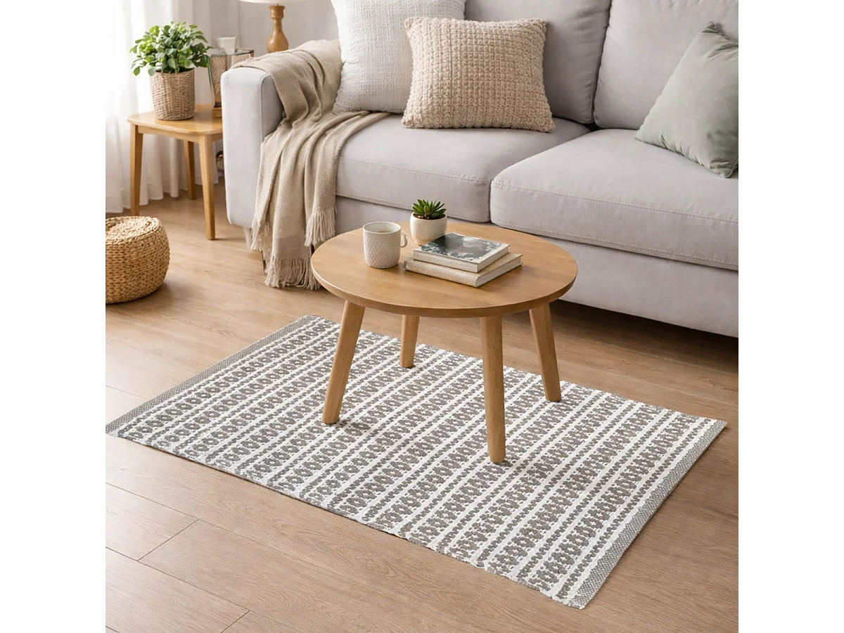 Tapis Tissé en Coton "Gino" 50x80cm Naturel