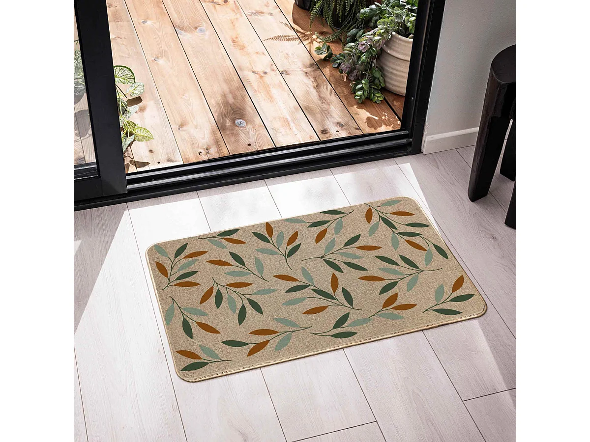 Tapis Tissé Imprimé "Lucene" 45x75cm Naturel
