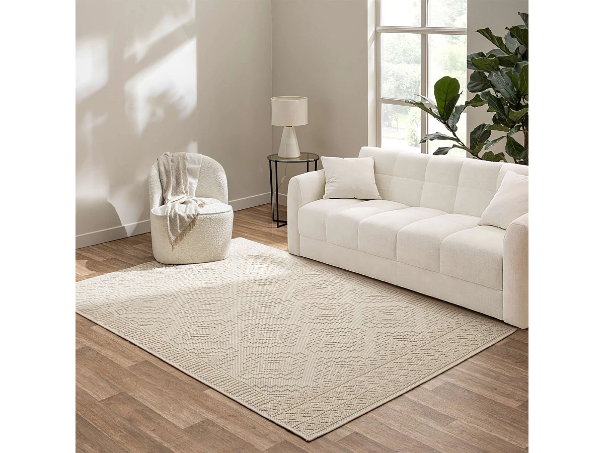 Tapis Tissé Relief "Canyon" 160x230cm Naturel