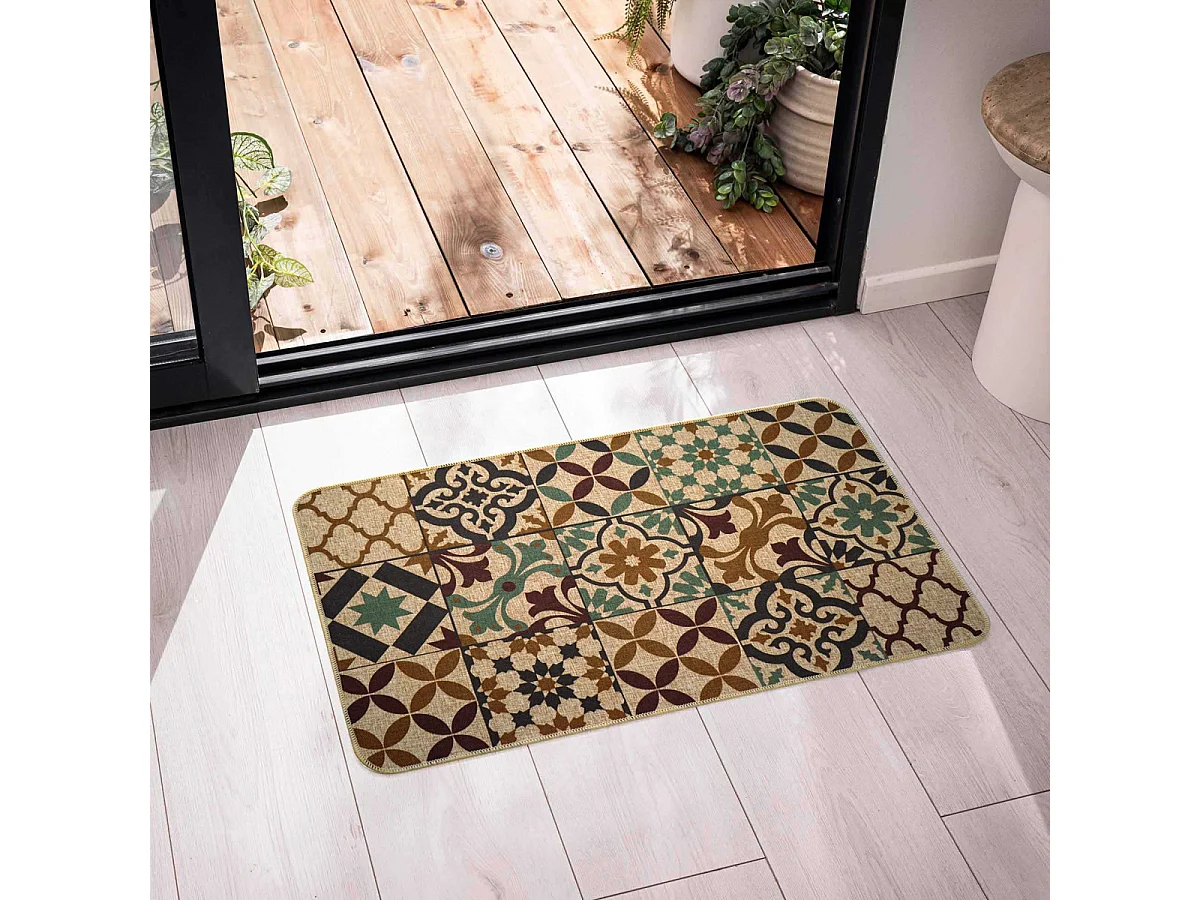 Tapis Tissé Imprimé "Bizancia" 45x75cm Multicolore