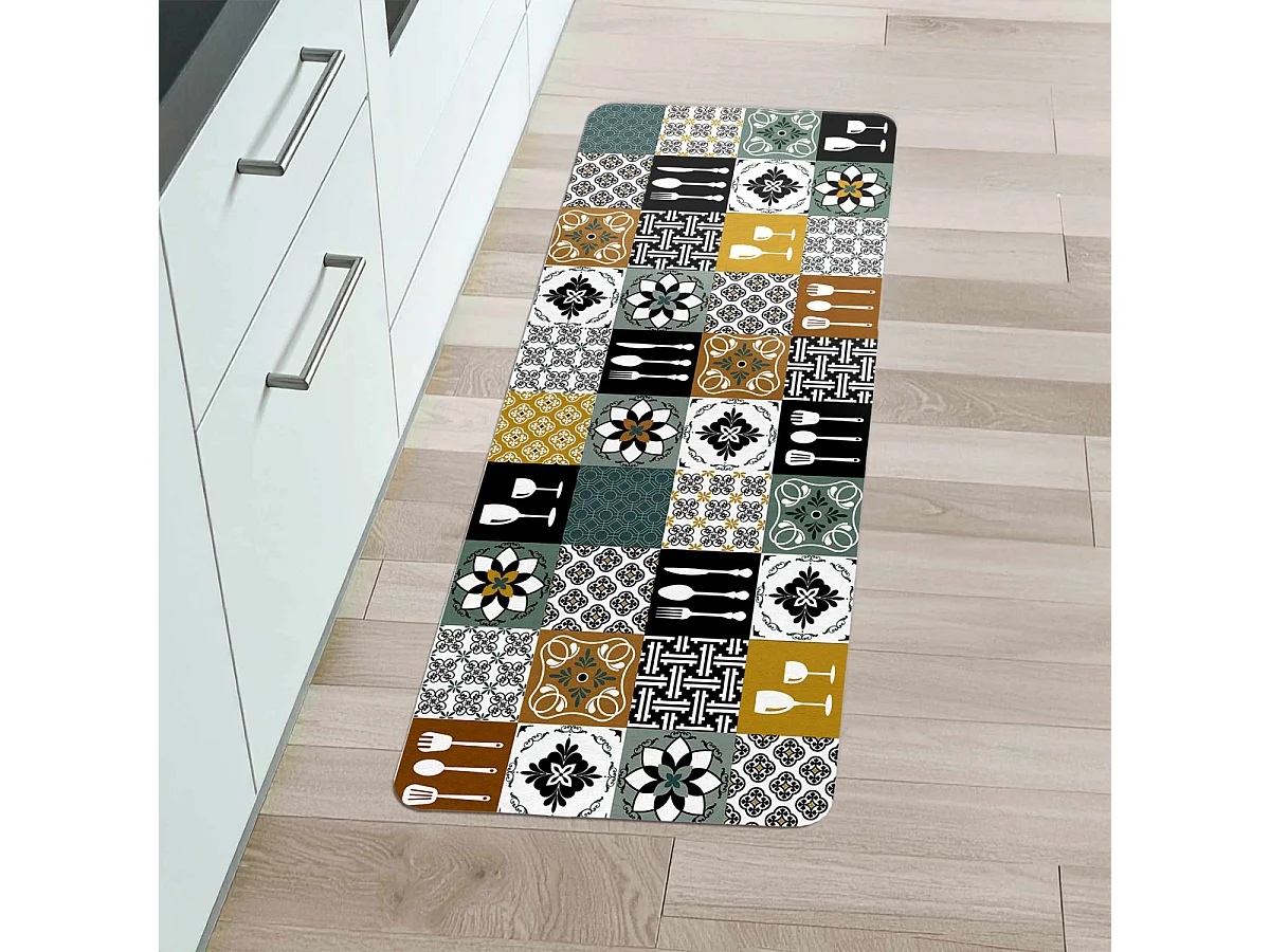 Tapis de Cuisine Mousse "Caretti" 45x120cm Multicolore