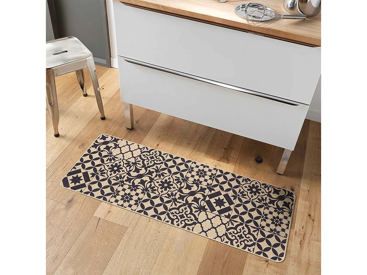 Tapis Tissé Imprimé "Bizancia" 45x120cm Naturel