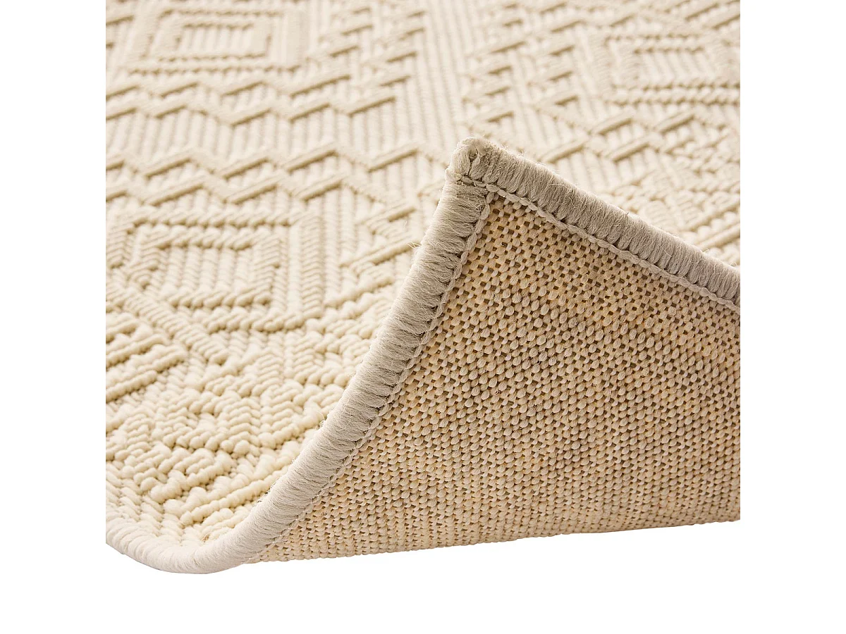 Tapis Tissé Relief "Canyon" 120x170cm Naturel