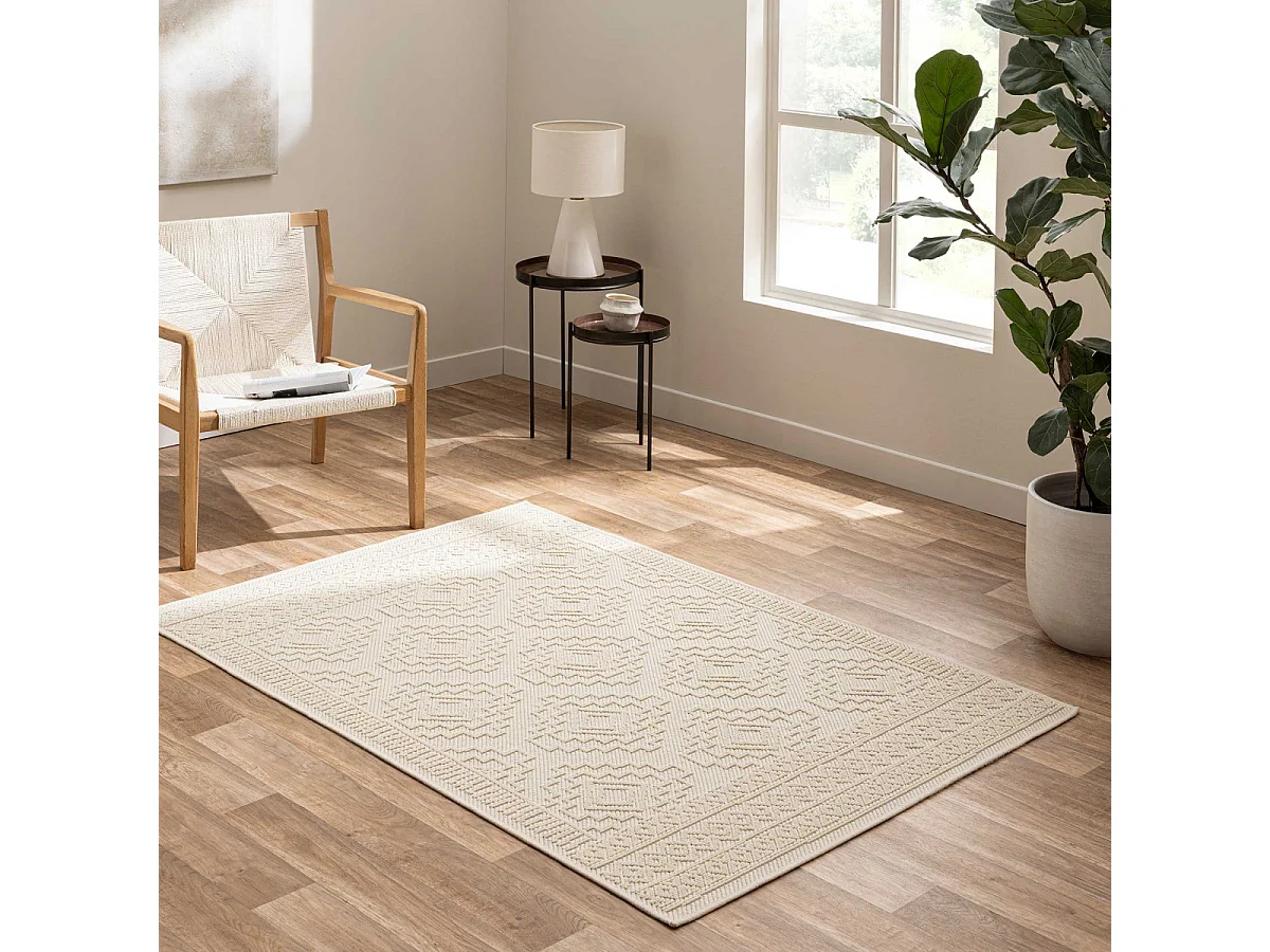 Tapis Tissé Relief "Canyon" 120x170cm Naturel