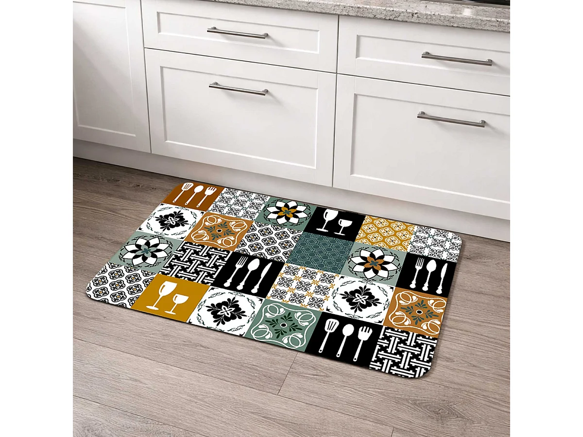 Tapis de Cuisine Mousse "Caretti" 45x75cm Multicolore